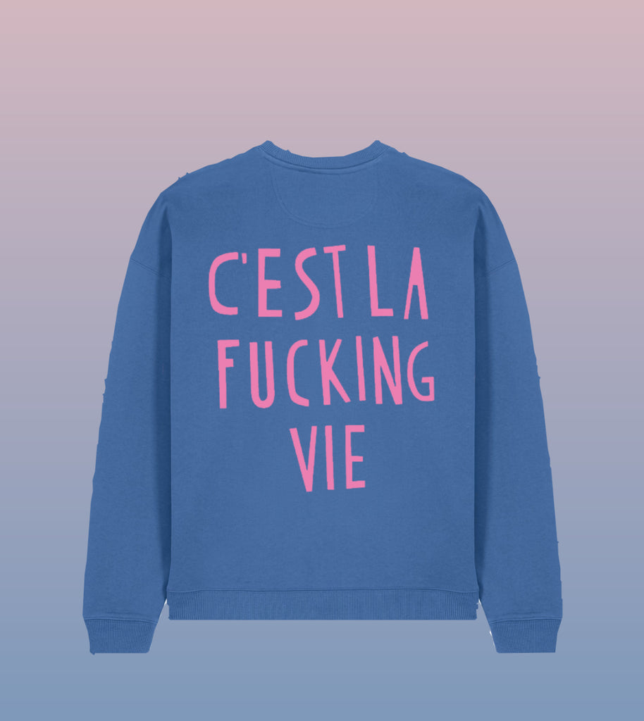 BRAND NEW // C,EST LA VIE SWEATER // ROYAL BLUE SWEATER