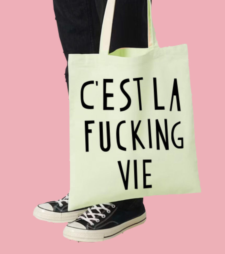 BRAND NEW // C,EST LA VIE TOTE BAG // LIGHT LEMON